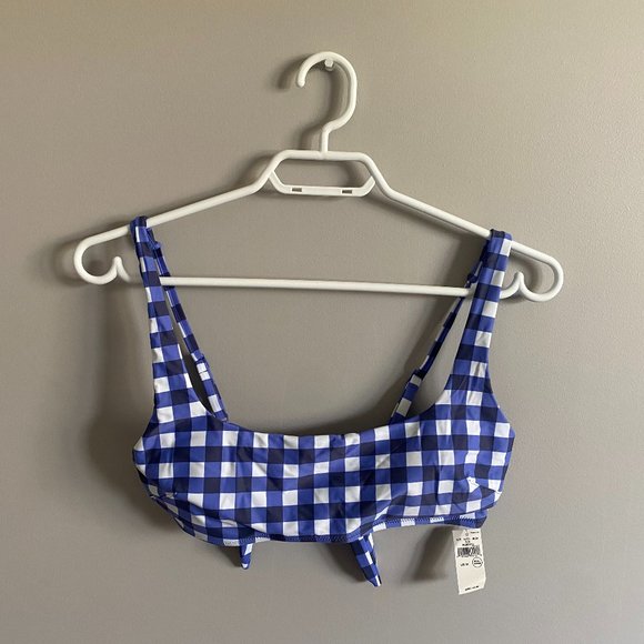 Aerie Blue and White Checkered Bikini Top and Bottom - Picture 2 of 7